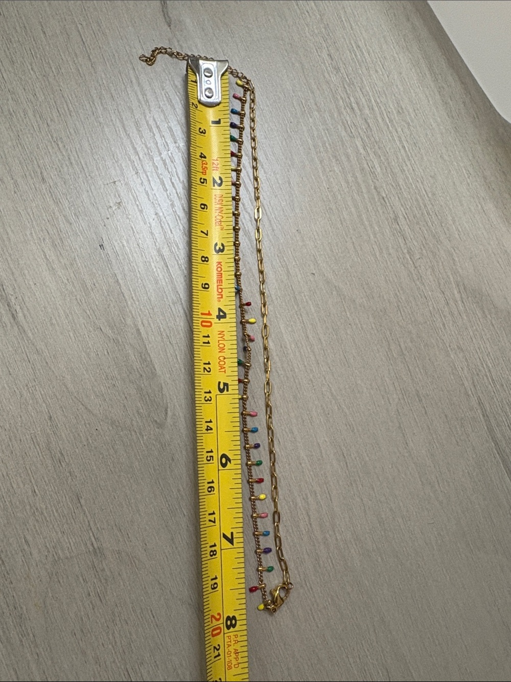 Gold Chain Bracelet with Multicolor Enamel Charms(can be used as necklace - Picture 6 of 7